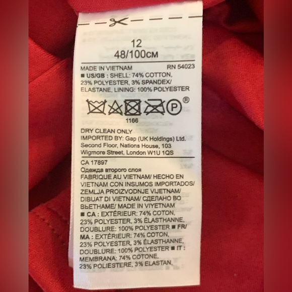 Banana Republic/Size 12 - Red/White Dress. Criss/Cross open back - - Picture 8 of 9